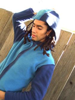 tdama Eco Fleece Hoodie Ligh Blue and Blue at playtimeyoga.com