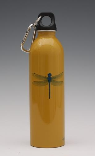 Dragonfly on mustard - water bottle from EarthLust