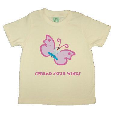 Spread Your Wings Kids Yoga eco shirt for children from buddhiwear organics